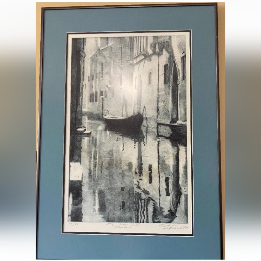 Signed Limited Edition Print 26/45 Rio San Polo Venezia Canal Venice Italy 1987